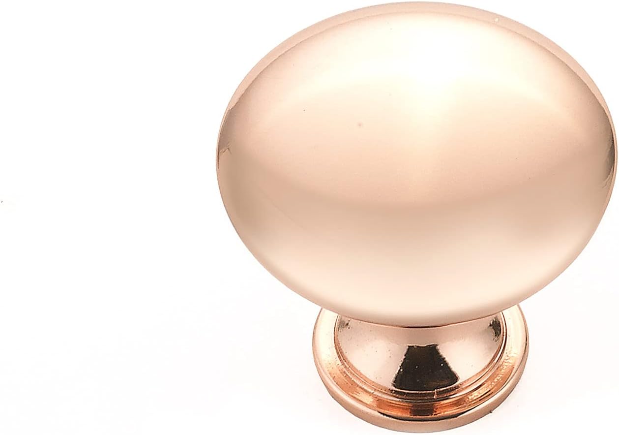 Richelieu Hardware BP904125192 Copperfield Collection 1-inch (25 mm) Rose Gold Functional Cabinet and Drawer Mushroom Knob for Kitchen, Bathroom, and Furniture