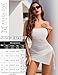Avidlove Womens Mesh Dress Bodycon Mini Lingerie Dress Backless Tube Ruched Slit Clubwear Outfits White L