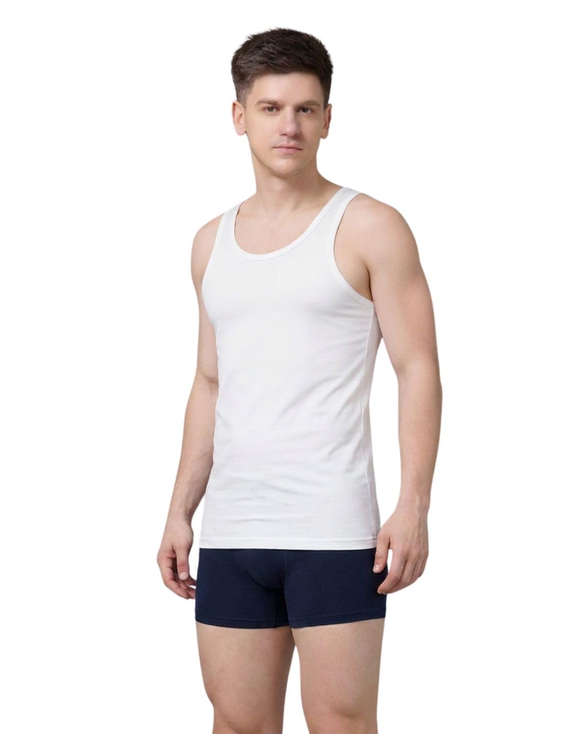 wellbi Mens Bamboo-Cotton Vest | 3X Softer Cotton, 180 GSM Breathable Cooling Fabric | Natural Odour Control | 4-Way Stretch | Lightweight Innerwear Sando for Workout, Lounge & Everyday Wear-picture-16