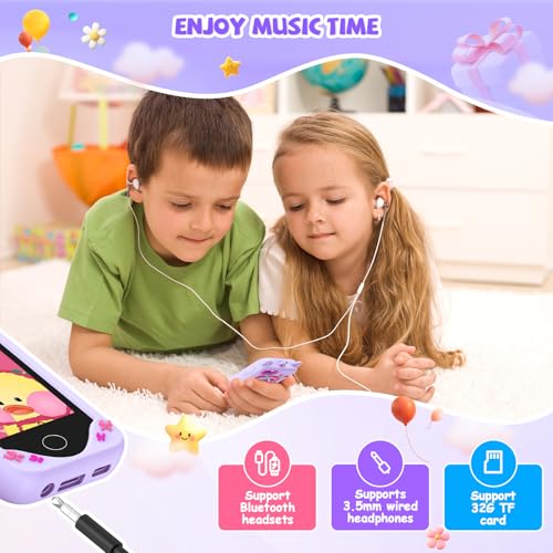 Image of Kids Smart Phone for Girls Gifts - Toddler Christmas Birthday Gift for Age 3 4 5 6 Year Old, Kids Cell Phone Toy with Touchscreen, Dual Cameras, Learning, Kid Mp3 Player, Games with 32 GB Card