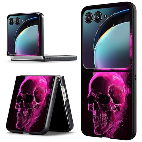 ACWDMKH for Motorola Razr Plus 2025 Case,for Razor Plus 2025 Phone Case Cute Slim Hard PC Ultra-Thin Anti-Scratches Shockproof Protective Cover,Pink Skull