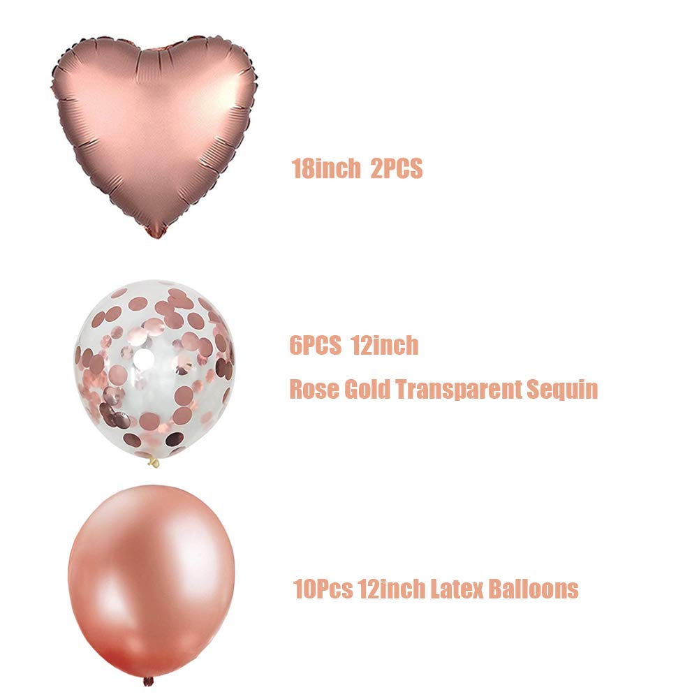 Morofme Kit De Décoration De Fête D'anniversaire Or Rose Avec
