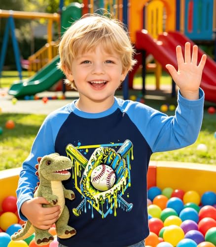 Image of Boys Construction Long Sleeve Raglan T-Shirt for 2-6 Years