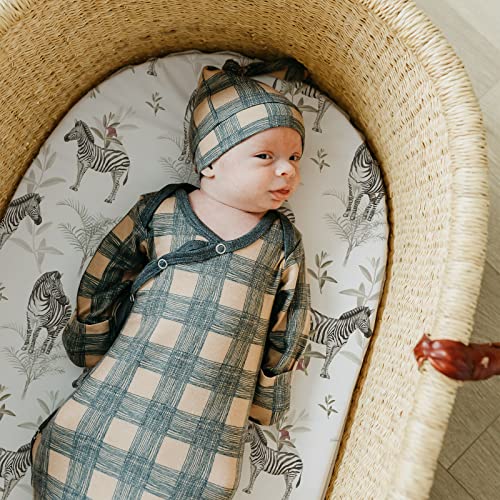 Image of Stretch Fitted Bassinet Sheet Set BROLEX 2 Pack Cradle Sheets for Bassinet Pad /Mattress,Unisex Boys Girls,Ultra Soft,Zebra Floral