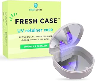 UV Retainer Case | UVC Retainer Cleaner, Disinfects Cleans and Removes Odors, Mouth Guard Case, Compatible for Invisalign Case, Retainer Cases | Fresh Case Fresh Knight