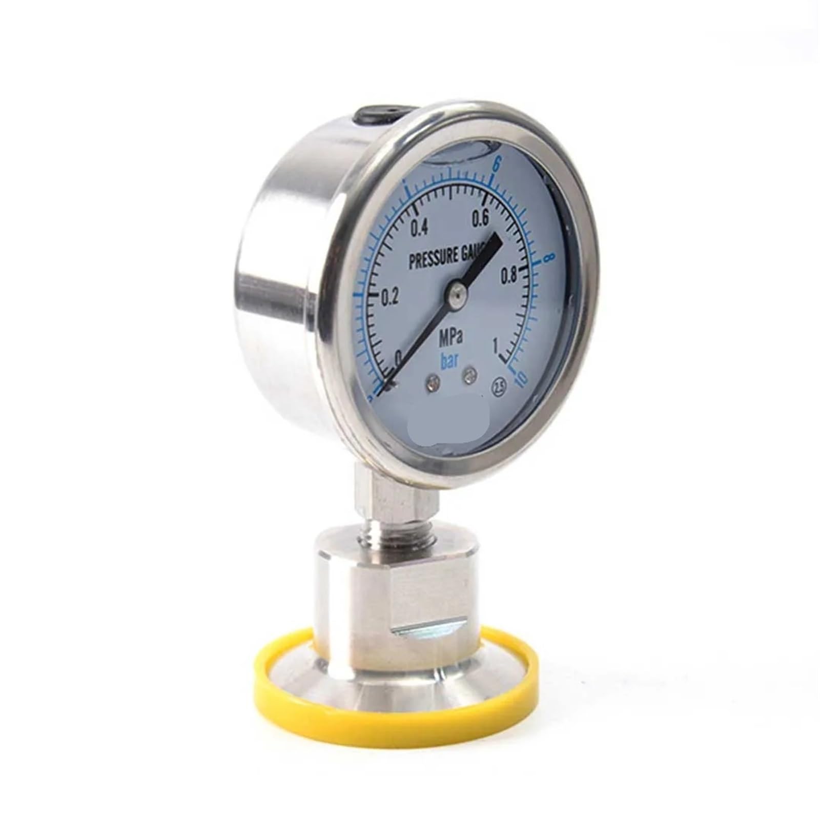 Manometer für Luftdruckmesser Sanitärmanometer SS316 Tri-Clamp 1,5" Durchmesser 60 mm Genauigkeit 2,5% FS 0-600 bar Membran SS 316L Manometer (Size : 0 10 bar)