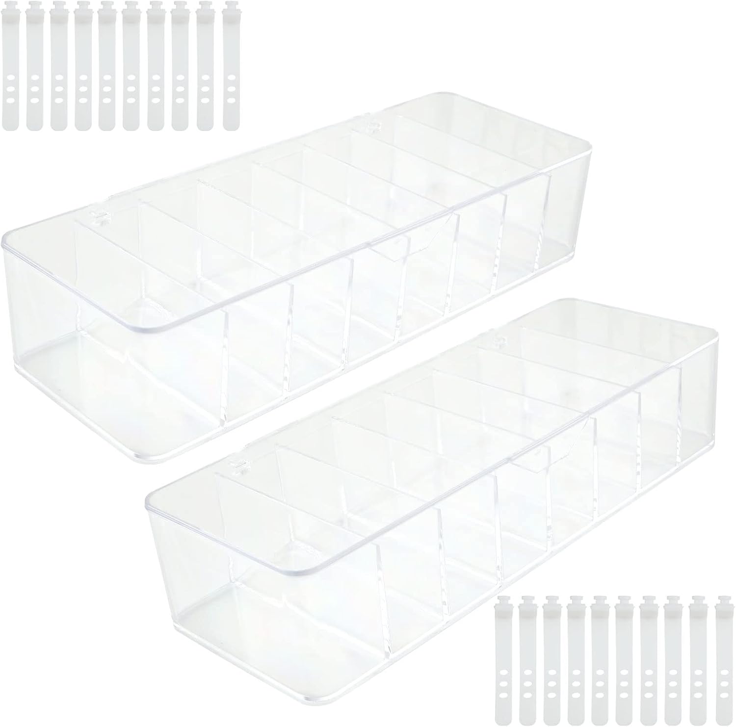 Oungy 2PCS Cable Management Box with 20pcs Cable Ties