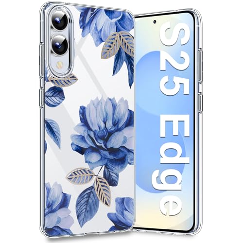 Coque Samsung S25 Edge 5G silicone transparent motif floral antichoc