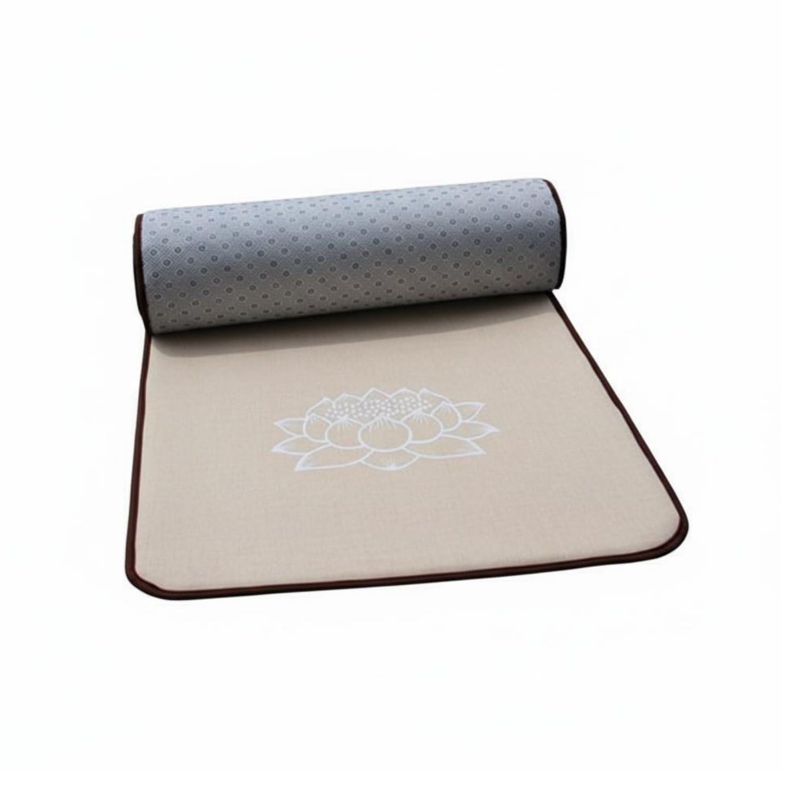 Cuscino da Preghiera in Lino Tappetino Meditazione Tappeto Devozione Cuscino Prostrazione con Nucleo Spugnoso Ammortizzante E Base Antiscivolo Adatto, Lino, 70 220cm