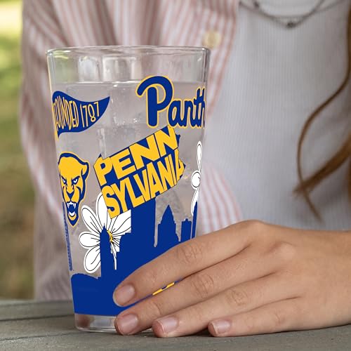 Image of Logo Brands NCAA 16 oz Pint Glass - Durable Glass With Bold Team Color- Chip-Resistant Rim Drinkware For Fans, Tailgates, Home Bars & Everyday Use