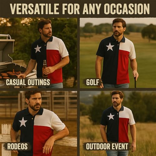 Men's Texas Flag Polo Shirt4