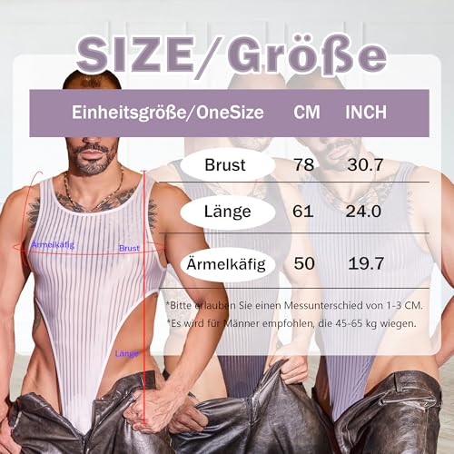 Bodysuits para hombre YUFEIDA sin costuras visibles y entrepierna abierta 5