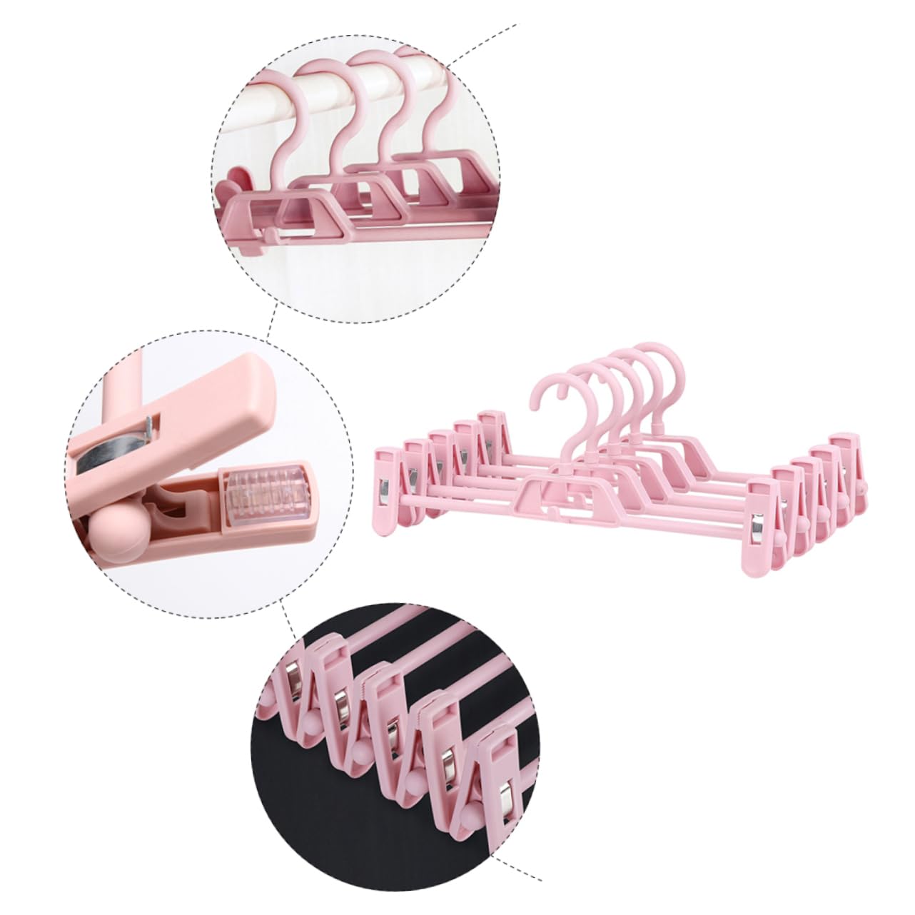 OUNONA 10Pcs Non Slip Plastic Pants Clips for Wardrobe Space Saving Laundry Hanger for Home Organization Retractable Design for Easy Clothing Storage and Drying