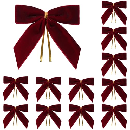 NUOGUAYI Schleifen Weihnachtsbaum, 12 Stück Weihnachtsschleifen Samt,...
