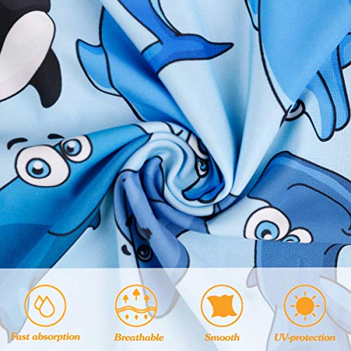 2 Pcs Kids Neck Gaiter Balaclava, Summer Face Cover Bandana, Mask Toddler Half Face Protective Reusable Infinity Scarf, Gifts for Girls Boys, Baby Headwear For Fishing,Hiking Dinosaur Shark