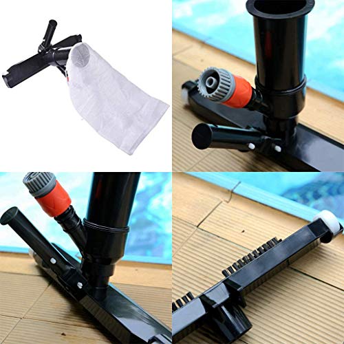 GKanMore Swimming Pool Vacuum Head with Bag Brush and EZ Clip Handle 14\" Wide Vacuum Cleaner for Pool Spa Pond Jacuzzi Tub Cleaning Supplies and Accessories (Black - Not Pole) - Thumbnail 7
