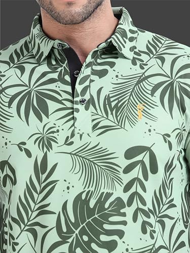 Image of STELLERS Men's Printed Polo T-Shirt | Regular Fit| Feather Touch Feel | Odour Resistant | Wrinkle Free | Stretchable | Anti-Static
