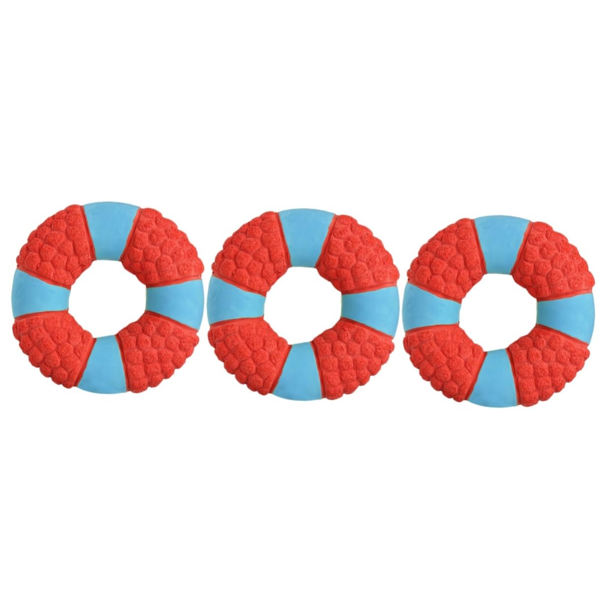 SUPVOX 3piezas Juguete De Molar Resistente para Mascotas Sonido Divertido y Diseño De Salvavidas para Perros y Cachorros Juguete para Masticar y Jugar Rojo
