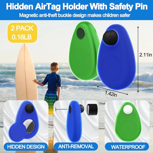 2 PACK Waterproof AirTag Holder for Kids, Hidden AirTag Holder with Safety Pin, Anti-Theft GPS Tracker Case for Baby, Clothes, Luggage, Pet, Doesn’t Dangle Anti-Removal(Luminous) 2 PACK Waterproof AirTag Holder for Kids, Hidden AirTag Holder with Safety Pin, Anti-Theft GPS Tracker Case for Baby, Clothes, Luggage, Pet, Doesn’t Dangle Anti-Removal(Luminous)