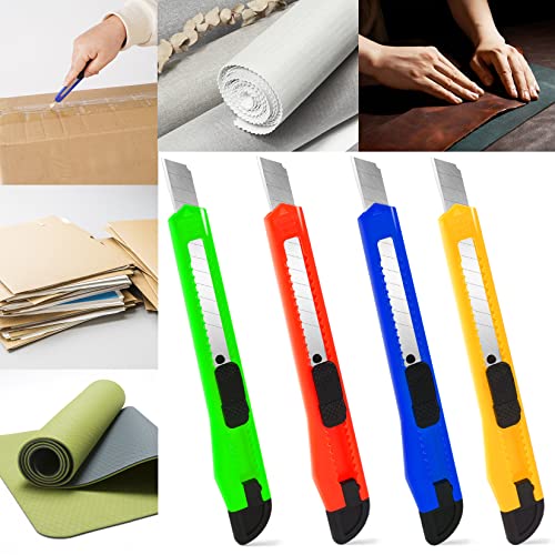 Image of 20-Pack Retractable Utility Cutter | Auto-Lock Design with 9mm Snap-off Blades | Carton & Cardboard Opener for Office /Home | Disposable Exacto Razor Tool