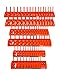 Hansen Global 92002 SAE & Metric, 2-Row Socket Tray Set - 6-Pieces, Orange