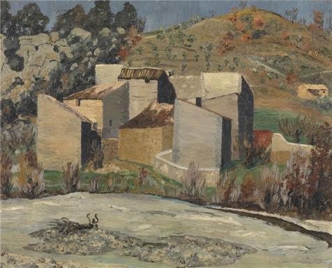 'View Of Ceret, 1923 By Cedric Morris' Oil Painting, 18x22 Inch / 46x57 Cm ,printed On Polyster Canvas ,this Art Decorative Canvas Prints Is Perfectly Suitalbe For Bathroom Artwork And Home Artwork And Gifts