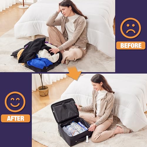 Image of Travel Vacuum Bags with Electric Pump, Vacuum Travel Bags for Luggage and Suitcase, Combo 9 Pack
