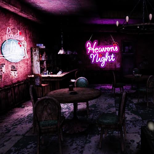 Image of Game Neon Sign for Playroom Decor,Heaven's Night Led Lights for Man Cave Gaming Room Internet Bar or Bedroom Decoration.5V USB Powered,Easy Hanging.