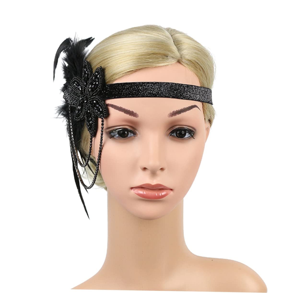 MAGICLULU 3 Pz Da Donna Per Turbante Accessori Per Flapper Accessori Per Costumi Anni '20 Fascinatori Di Da Donna Cerchietto Di Catena Di Nappe Nozze Mancare