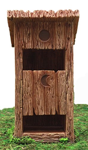 Atlantic Collectibles Enchanted Fairy Garden Miniature Colonial Rustic Toilet Outhouse With Hinged Door & Toilet Roll Setup Figurine Do It Yourself Ideas For Your Home #TOP1