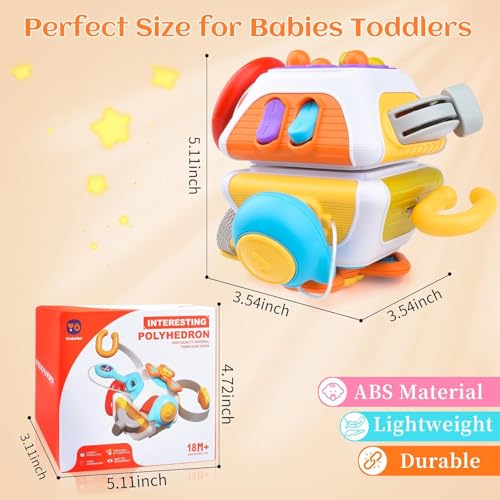 Image of TEC TAVAKKAL 10 in 1 Activity Busy Cube Board Learning Toys Montessori Sensory Toy Toddler 1-3 Infant Car Seat Plane Travel Kids Educational Activity Cube Toy (Activity Cube RT1602)