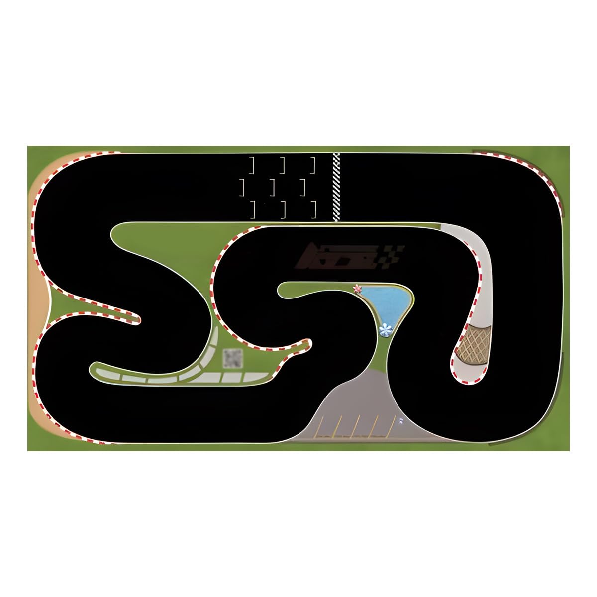 TBRICKFUNR RC Drift Car Track Mat, BZ3283 Portable Mini RC Race Car Track for 1/32, 1/43, 1/64 and 1/76 Models (900 * 630MM)