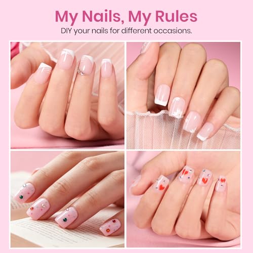 Image of Beetles Gel Nail Tips Etch-X- Square Extra Short, 384pcs 12 Sizes | Pre-Etched Half Matte Full Cover Soft Gel Nail Tips, Press on False Nail Extension Acrylic Fake Nails, Easy DIY Salon Art