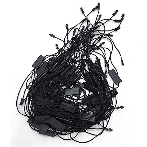 LGEGE Black Hang Tag String Snap Lock Fastener Hook Loop Ties Double Latch 300 Pcs Cover