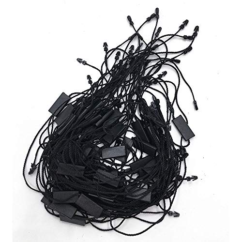 LGEGE Black Hang Tag String Snap Lock Fastener Hook Loop Ties Double Latch 300 Pcs