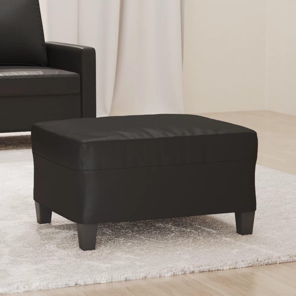 vidaXL Repose-Pied Noir 70x55x41 cm Similicuir