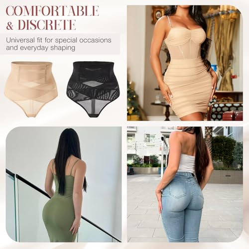 Tummy Control Thong Shapewear for Women - High Waisted Shaping Underwear, Seamless Body Shaper Panties Girdle4