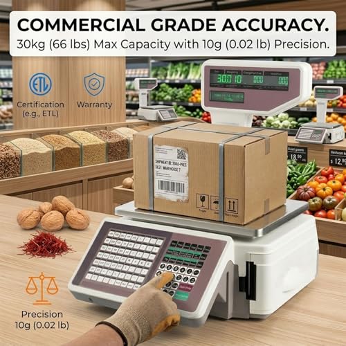 Báscula profesional con impresión y etiqueta 30kg miniatura 7