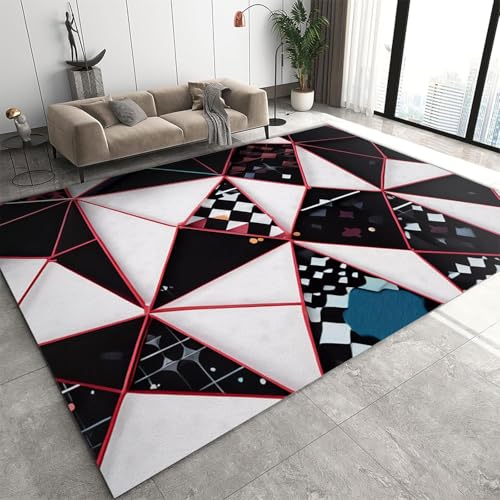Tapis de salon style moderne imprimé abstrait avec envers antidérapant - 2