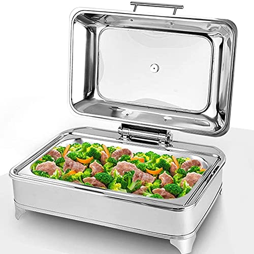 LIRONGXILY Warmhaltebehälter Essen, Buffetwärmer, Chafing-Tellerbuffet-Set, 13l rechteckiger Buffet-Server Catering…