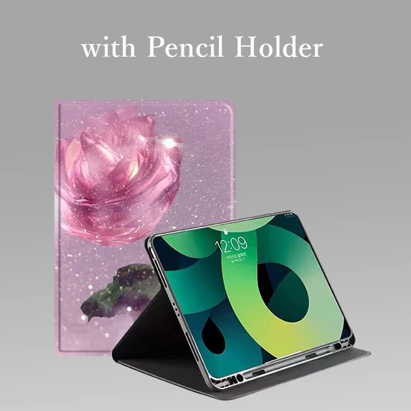 Miniatura 3 de Funda floral compatible con iPad 6 5 generación 9.7 pulgadas iPad AirAir 2, diseño de flores, bonita funda inteligente de piel delgada, color J