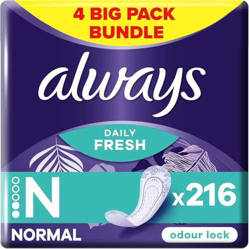 Always Daily Fresh Normal Panty Liners 54 Liners Odour Lock Feel Nothing But Protected Pack of 4