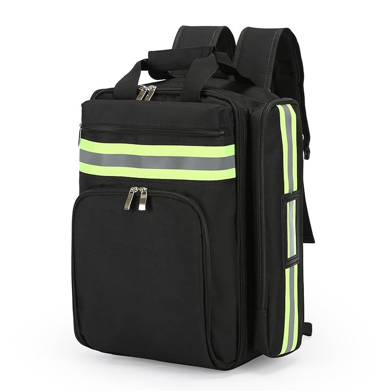 Mochila de primeros auxilios, mochila médica de emergencia vacía, para traumatismos, mochila médica de viaje, bolsa paramédica, solo bolsa, Black