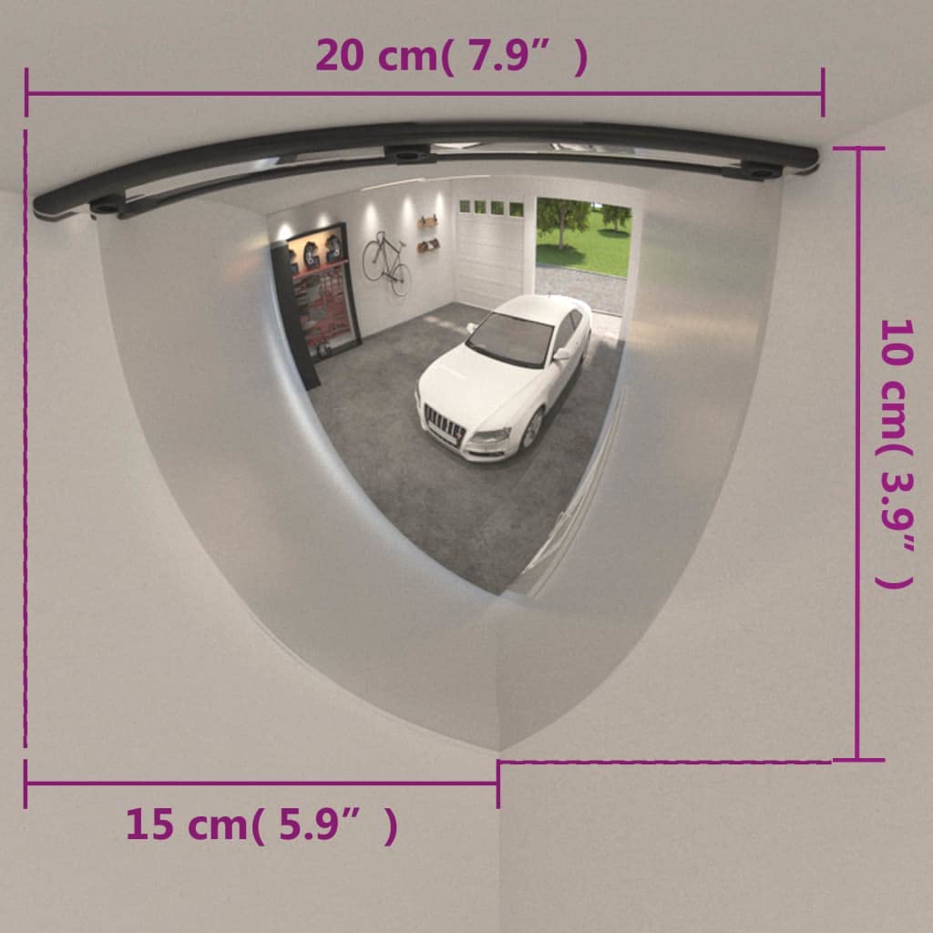 Espejo de tráfico, 2 unidades, diámetro de 60 cm, acrílico, espejo de inspección, espejo de seguridad, espejo de observación para garaje, aparcamiento y otros interiores, prevención de