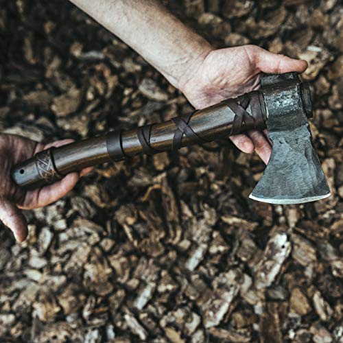 Norse Tradesman Viking Throwing Axe - Handforged Hatchet for Rugged Survival or Informal Throwing Brown