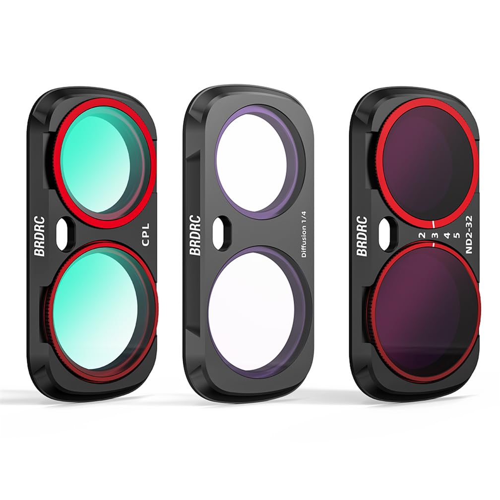 Juego de filtros magnéticos ND y CPL para Insta 360 Luna Ultra, Diffusion 1/4 y kit de filtro ajustable ND2-16-32, lente de cristal óptico para accesorios Insa 360 Luna Ultra (CPL+Diffusion 1/4+