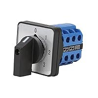 Vista 6 de Interruptor selector de cambio universal, interruptor de transferencia de potencia, 4 posiciones 12 terminales, LW26-10/3 0-3 380V 10A Motor