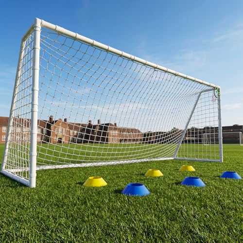 Gadewey 16x7 FT Soccer Goal for Backyard 8x6 12x6 FT Rust-Proof Reinforced Metal Soccer Goals with PE Soccer Net Target Net & Training Cones Outdoor Soccer Net for Kids Youth Training or Team Games