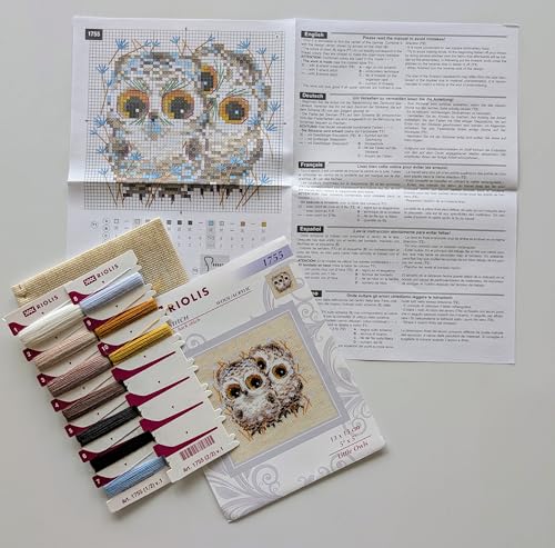 Image of RIOLIS 1755 Little Owls Counted Cross Stitch Kit 5.12 x 5.12 in