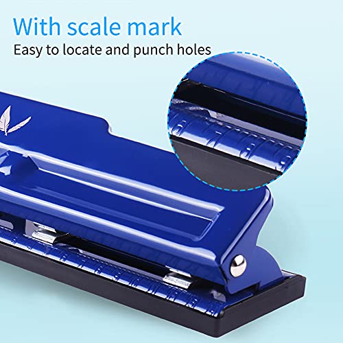 KKcare Perfurador ajustável de 4 furos de metal para mesa perfurador de papel com capacidade para 10